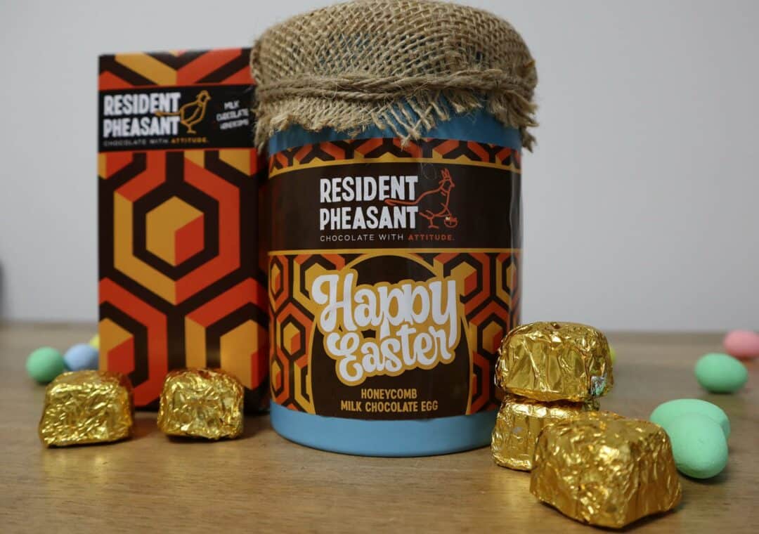 Honeycomb Easter egg with honeycomb bar and bites