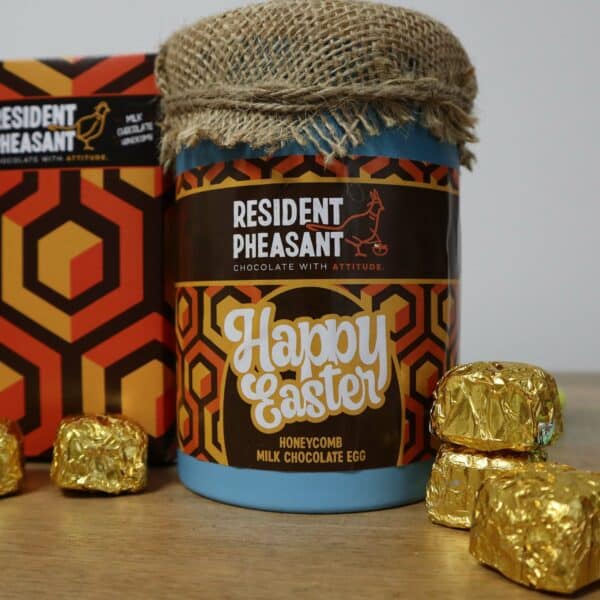 Honeycomb Easter egg with honeycomb bar and bites