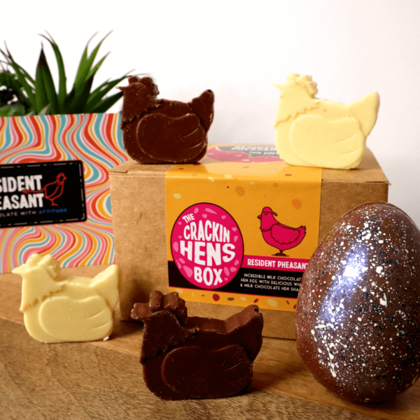 Milk and White Chocolate Hens Box with Egg